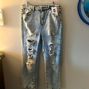 Almost famous ripped wide leg dad jeans